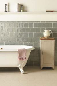 Winchester Metropolitan Lazul wall tiles with Original Style VFT York Pattern in Dover White