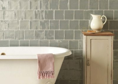 Winchester Metropolitan Lazul wall tiles with Original Style VFT York Pattern in Dover White