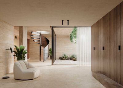 TAU Cerámica Rapolano Gold - 120cm x 120cm & Travertino Gold - 60cm x 120cm