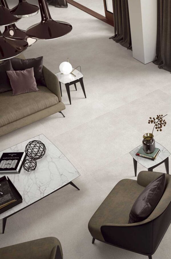 Ateliers 1871 Silk - 100cm x 100cm - Living Room View - Spacers Showrooms